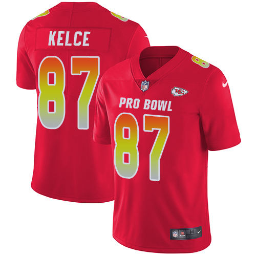 Nike Chiefs #87 Travis Kelce Red Men's Stitched NFL Limited AFC 2018 Pro Bowl Jersey - Click Image to Close
